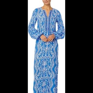 Lilly Pulitzer Blue and White Floral Dress